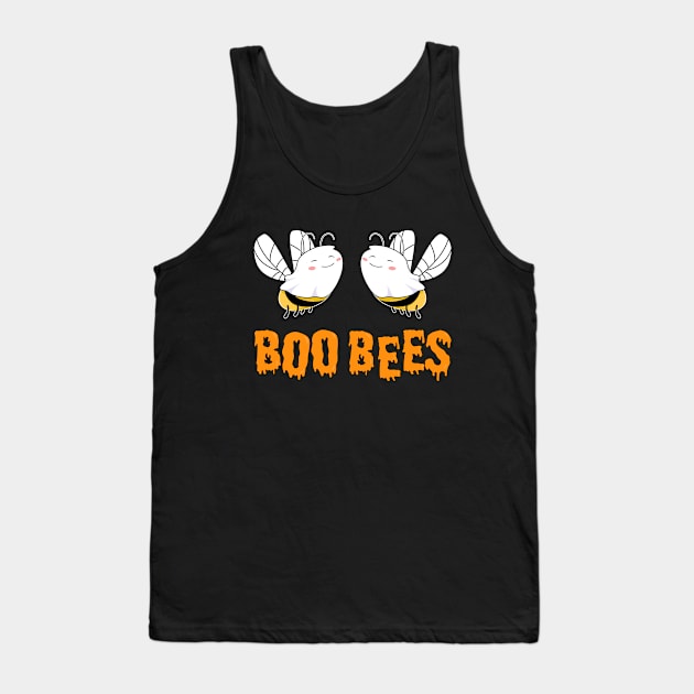 Boo Bees Cute Ghost Bee Her Funny Halloween Matching Couple T-Shirt Tank Top by Acroxth